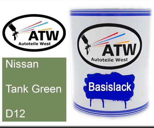 Nissan, Tank Green, D12: 1L Lackdose, von ATW Autoteile West.